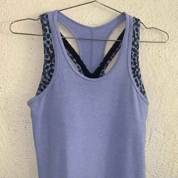 Lululemon Inspiration Tank II Heathered Lullaby / Ace Spot Lullaby Black Size 4 - Picture 3 of 10